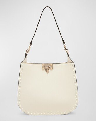 Small Rockstud Leather Hobo Bag