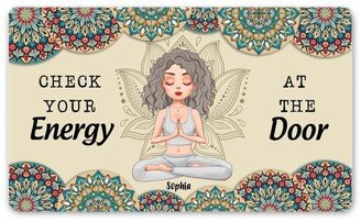 Check Your Energy At The Door Yoga Doormat, Spiritual Doormat For Lovers, Meditation Gifts, Pose, Positive Vibes Only