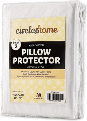 The Grand Circles Home 100% Cotton Breathable Pillow Protector with Zipper â White (2 Pack)