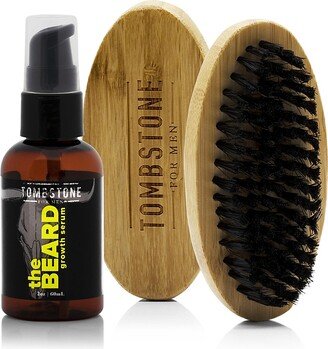 Tombstone for Men 2-Piece Vegan Keratinocyte Beard Growth Serum & Brush Set