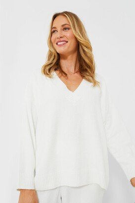 Ivory Recycled Boucle V-Neck Top