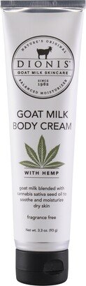 Goat Milk Body Cream with Hemp, 3.3 oz.