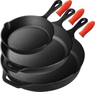 3Pc Non-Stick Iron Skillet Cooking Pan Set