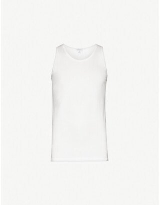 Mens White Q82 Superfine Cotton-jersey Vest