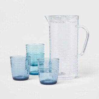 5pc Plastic Beverage Pitcher & Tumbler Set Cool