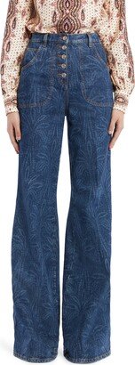 Paisley Corset Waist Stretch Bootcut Jeans