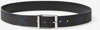 Check and Leather Reversible Belt Size: 90