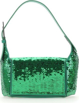 Sequin Embellished Foldover Top Shoulder Bag