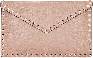 Rockstud Large Flat Pouch in Tan