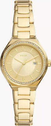 Fossil Outlet Eevie Three-Hand Date Gold-Tone Stainless Steel Watch