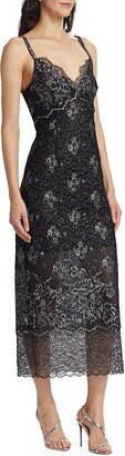 Indre Metallic Lace Midi-Dress