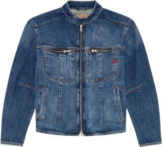 D-Barcy biker-collar denim jacket