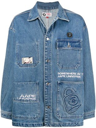 Embroidered-Logo Denim Jacket-AC