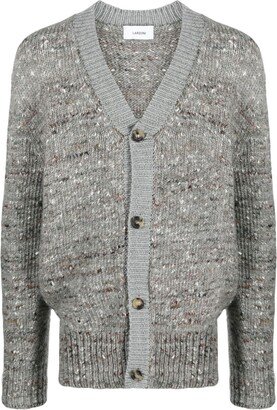 Mélange Ribbed-Trim Cardigan