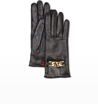 VLOGO Chain Leather Gloves