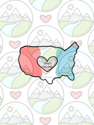 Usa With Heart Cut Out Cookie Cutter