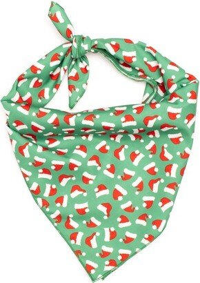 The Worthy Dog Santa Hats Bandana Accessory - Green - L