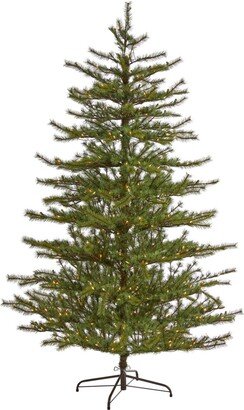 Vancouver Mountain Pine Artificial Christmas Tree with Lights and Bendable Branches, 84