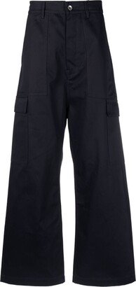 Flared-Leg Cotton Cargo Trousers