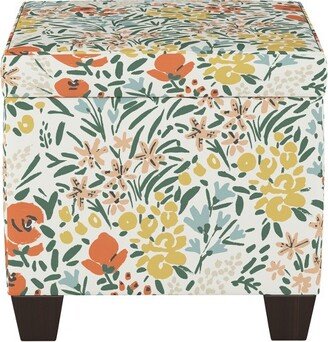 Storage Ottomans Cream Floral