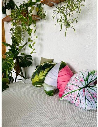 Large Plant Leaf Pillows Handmade, Realistic, For Plant Lovers