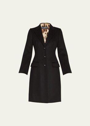 Single-Breasted Wool-Cashmere Long Top Coat