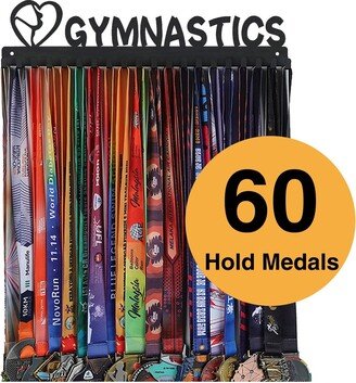 Gymnastics Medal Holder Display Trophy Shelf For Sport Race Girl - Sturdy Black Steel Easy To Install Over 60 Medals