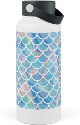 Photo Water Bottles: Mermaid Scales - Blue Stainless Steel Wide Mouth Water Bottle, 30Oz, Wide Mouth, Blue