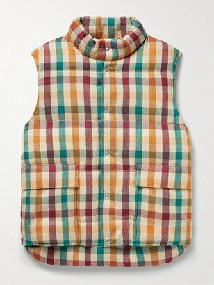 Walker Checked Linen and Wool-Blend Gilet