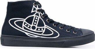 Logo-Print High-Top Sneakers-AB