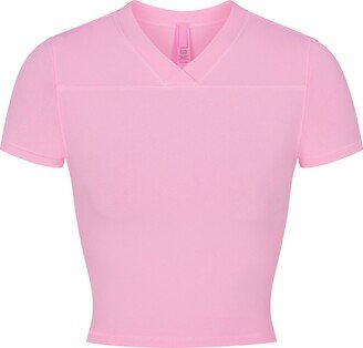 New Vintage Sport Cropped V Neck T-Shirt | Cotton Candy