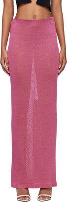 Pink Slinky Maxi Skirt