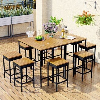 10-Piece Outdoor Patio Wicker Bar Set