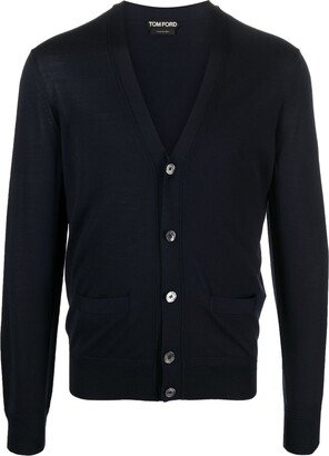 V-neck wool cardigan-AT