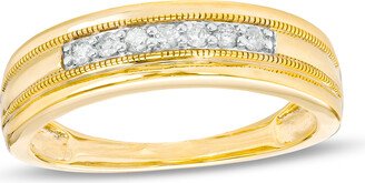 Men's 1/5 CT. T.w. Diamond Nine Stone Vintage-Style Wedding Band in 10K Gold