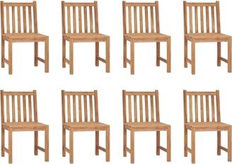 Patio Chairs 8 pcs Solid Teak Wood