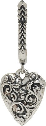 Silver Arabesque Heart Single Earring