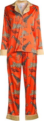 Averie Sleep Giraffe Print Long Pajama Set