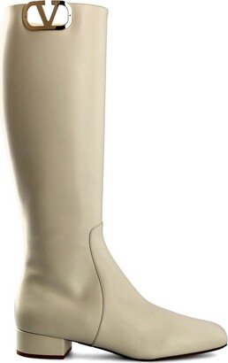 VLogo Plaque Knee-High Boots