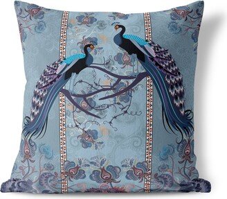 Amrita Sen Designs Amrita Sen Enchanted Peacock Indoor Outdoor Pillow Zip