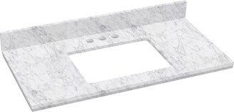 36-in. W X 18.25-in. D Marble Top In Bianca Carara Color For 3H4-in. Faucet
