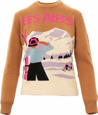 Les Alpes Embroidered Crewneck Jumper