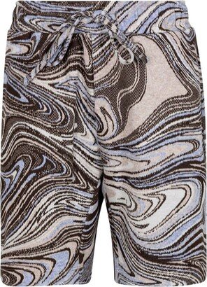 Hyper Reality liquid-swirl print knitted shorts