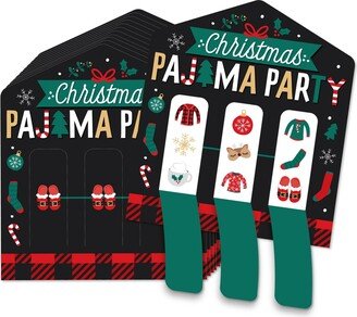 Big Dot Of Happiness Christmas Pajamas - Holiday Party Game Pickle Cards - Pull Tabs 3-in-a-Row 12 Ct