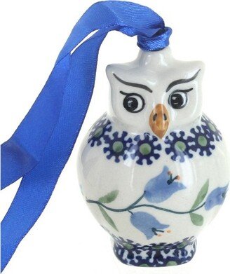 Blue Rose Pottery Blue Rose Polish Pottery Tulip Owl Ornament