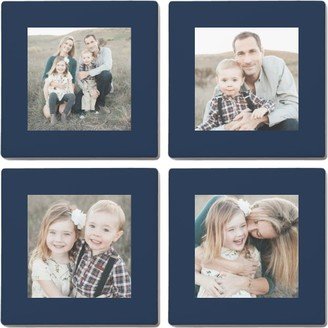 Coasters: Gallery Border Ceramic Coasters, Set Of 4, Multicolor