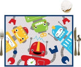 Big Dot Of Happiness Gear Up Robots - Party Table Decorations - Party Placemats - Set of 16