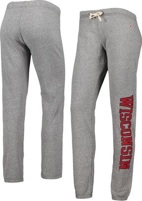 Women's League Collegiate Wear Heather Gray Wisconsin Badgers Victory Springs Tri-Blend Jogger Pants