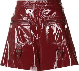 Vicky patent-leather shorts