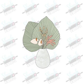 Boho Fan Leaf Vase Cookie Cutter